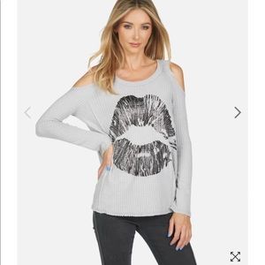 Lauren Moshi waffle knit long sleeve shirt